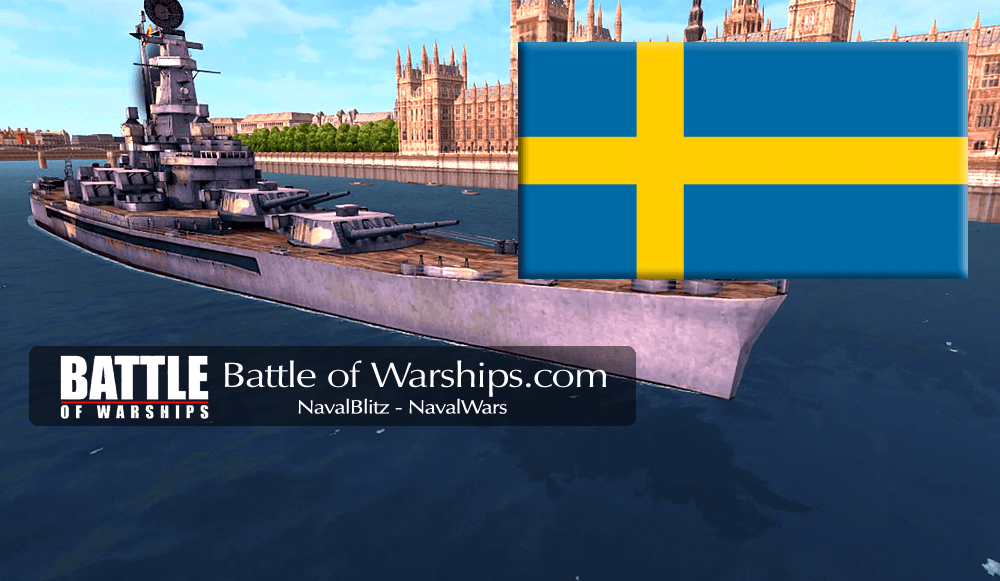 SOUTH DAKOTA and SWEDEN flag - Battle of Warships