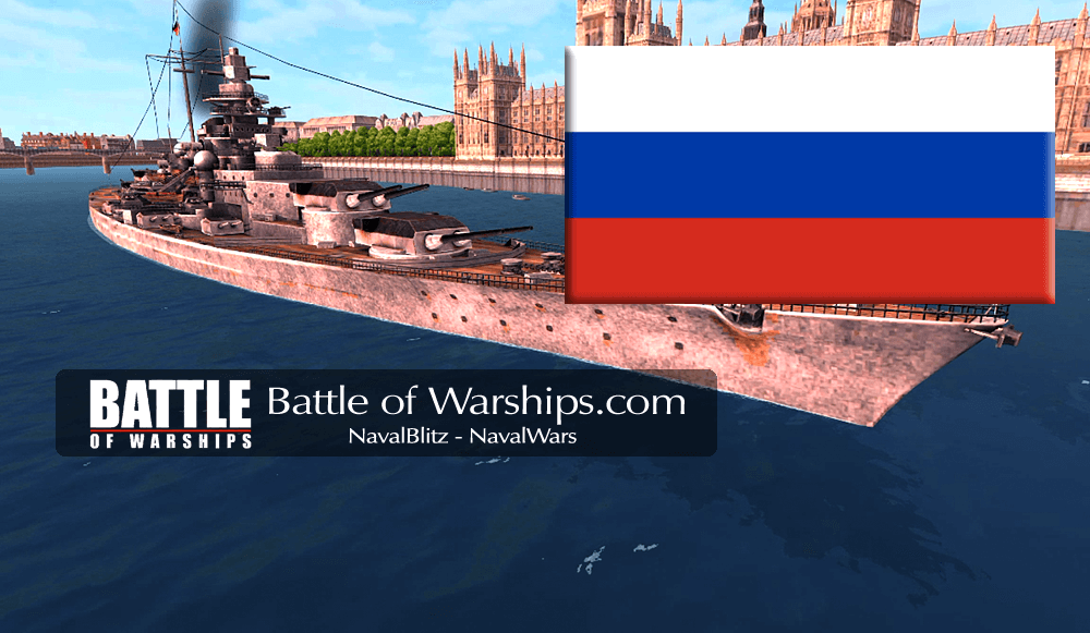 TIRPITZ and RUSSIA flag - Battle of Warships