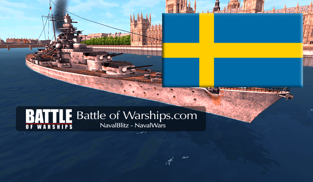 TIRPITZ and SWEDEN flag - Battle of Warships