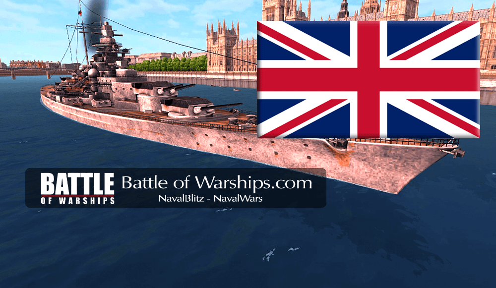 TIRPITZ and UK flag - Battle of Warships