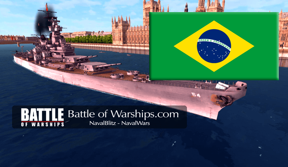 WISCONSIN and Brazil flag - Battle of Warships