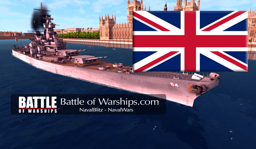 WISCONSIN and UK flag - Battle of Warships