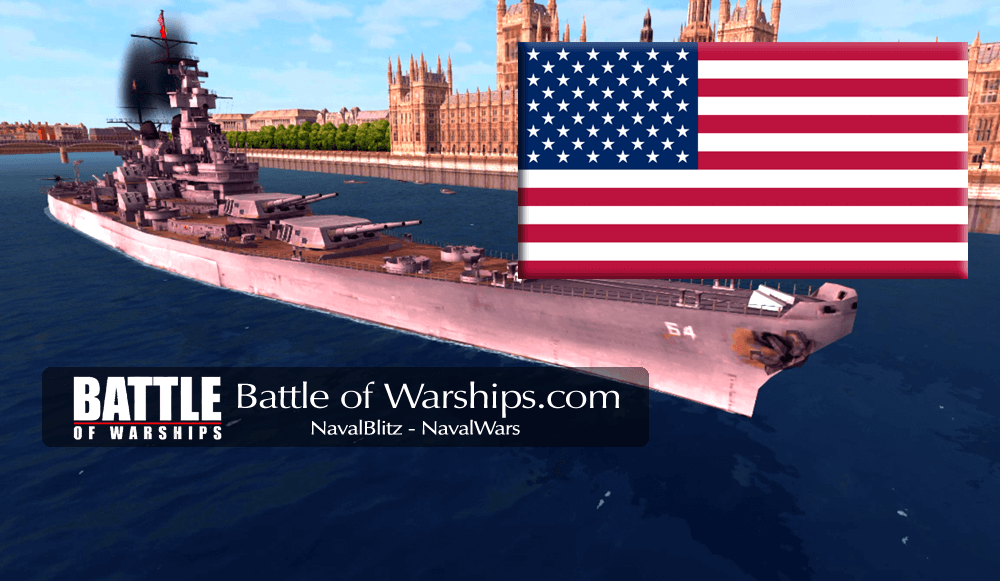 WISCONSIN and USA flag - Battle of Warships