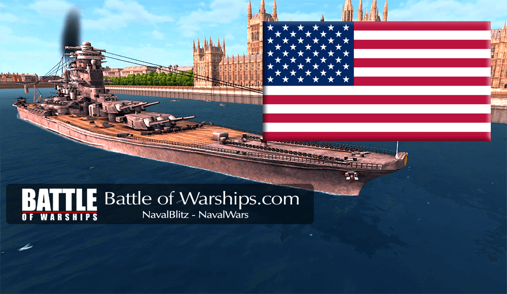 YAMATO and USA flag - Battle of Warships