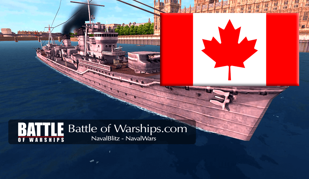 YUKIKAZE and CANADA flag - Battle of Warships
