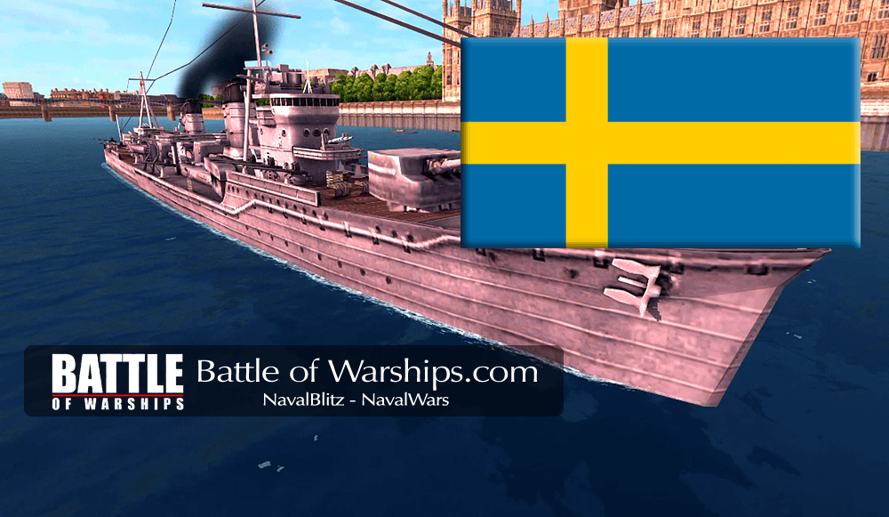 YUKIKAZE and SWEDEN flag - Battle of Warships