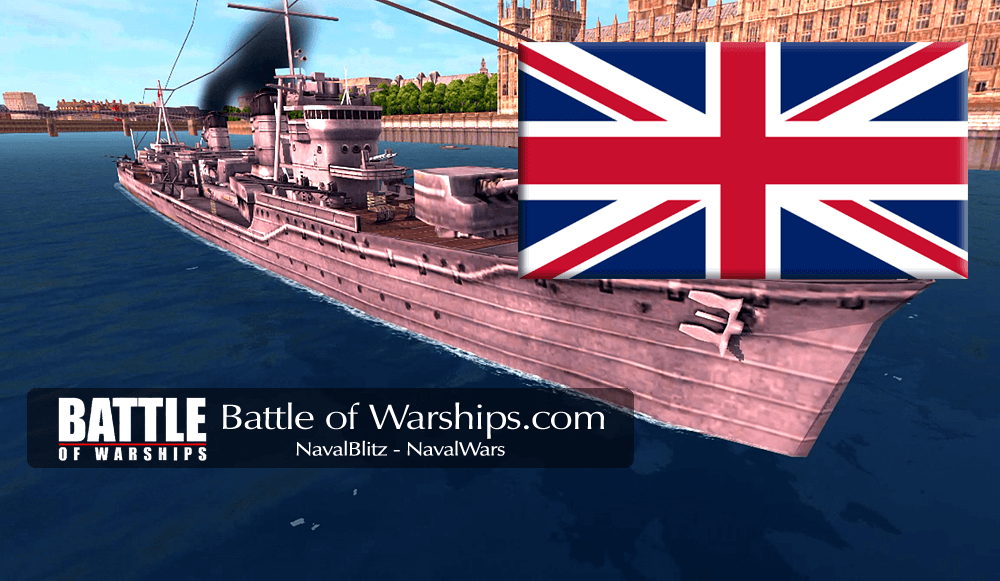 YUKIKAZE and UK flag - Battle of Warships