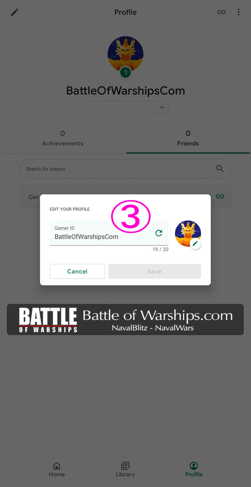 How to change the nickname android 04 - Battle of Warships