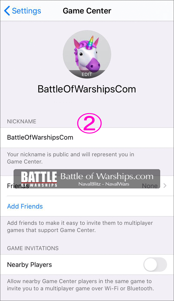 How to change the nickname iPhone,iPad 02 - Battle of Warships